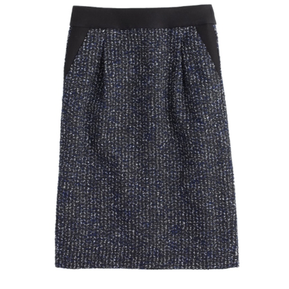 NWT J. Crew sz 10 Midnight tweed pencil skirt $128 - Picture 1 of 4